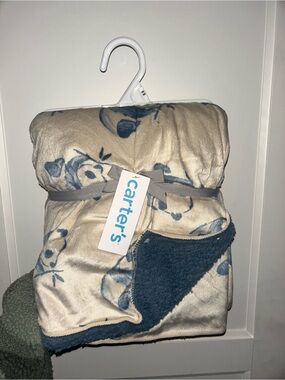 Carter's baby Blue panda Sherpa Baby Blanket